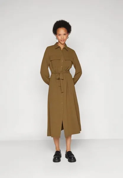 Платье летнее Virella Utility Shirt Midi Dress VILA, цвет dark olive