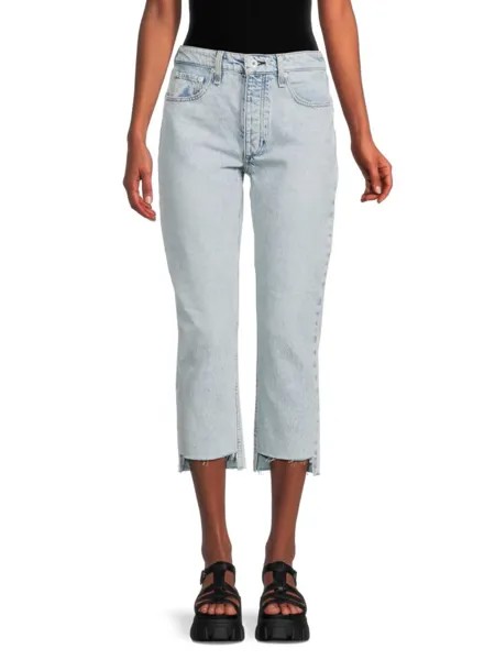 Короткие джинсы-сигареты Nina с высокой посадкой Rag & Bone, цвет Mica