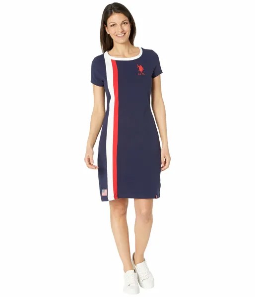Платье U.S. POLO ASSN., Flag Stripe Ringer Tee Dress