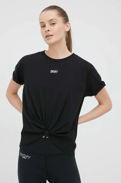 Хлопковая футболка Dkny DKNY, черный