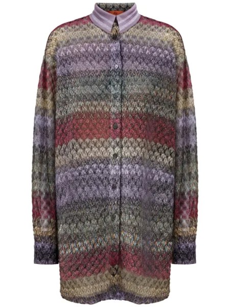 Missoni рубашка из трикотажной ткани ламе, фиолетовый
