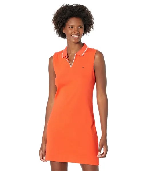 Платье Tommy Hilfiger, Sleeveless Pipped and Tipped Solid Polo Dress