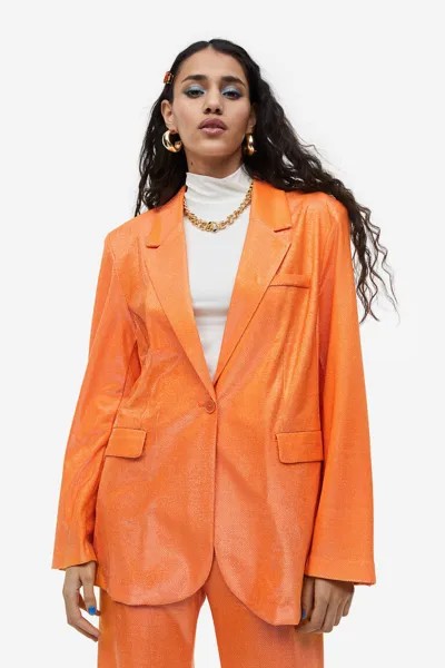 Однобортный пиджак H&M, оранжевый