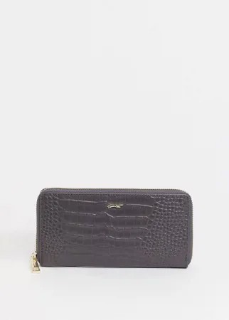 Серый кожаный кошелек на молнии Paul Costelloe
