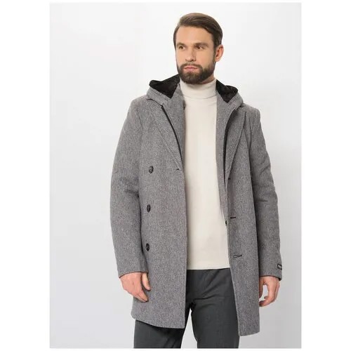 Пальто мужское 49, Misteks Design, размер 54, серый