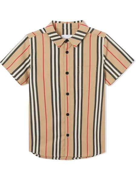 Burberry Kids поплиновая рубашка в полоску Icon Stripe