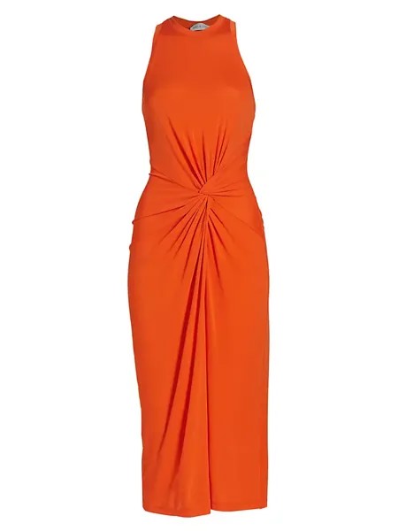 Платье миди Paige из джерси Halston, цвет orangeade