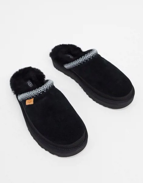 Черные слиперы из овчины UGG tasman-Черный