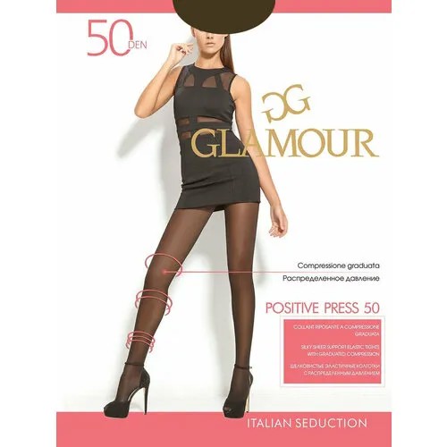 Колготки Glamour Positive Press, 50 den, размер 2, коричневый
