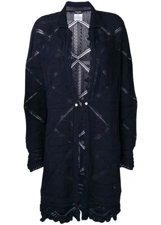 Chanel Pre-Owned кардиган-пальто 2004-го года с геометричным узором