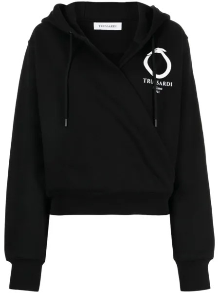 Trussardi худи с логотипом, черный