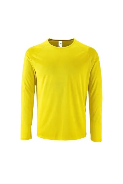 Спортивная футболка с длинными рукавами SOL'S, желтый