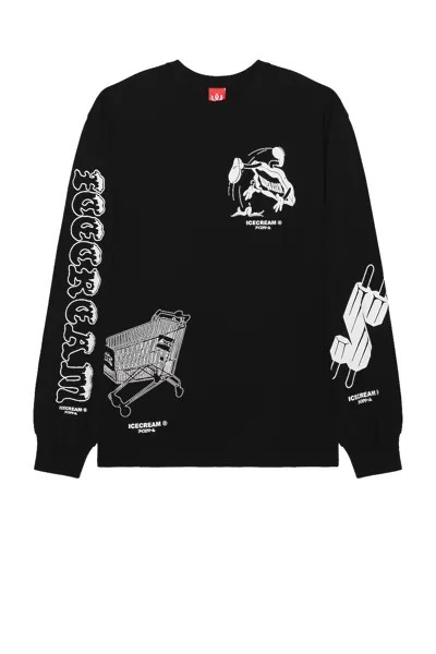 Футболка ICECREAM Loosie Long Sleeve, черный