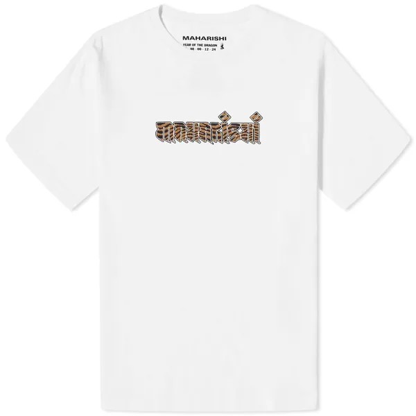 Футболка Maharishi Tiger Fur Calligraphy T-Shirt, белый