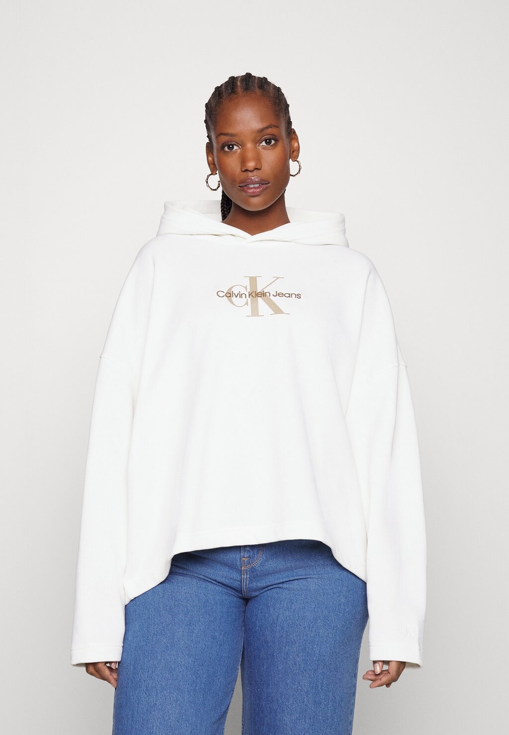 Толстовка Calvin Klein Plus Archival Monologo Hoodie, цвет слоновой кости