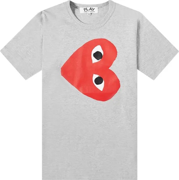 Футболка Comme des Garçons Short-Sleeve Play T-Shirt With Sideways Red Heart 'Grey', серый