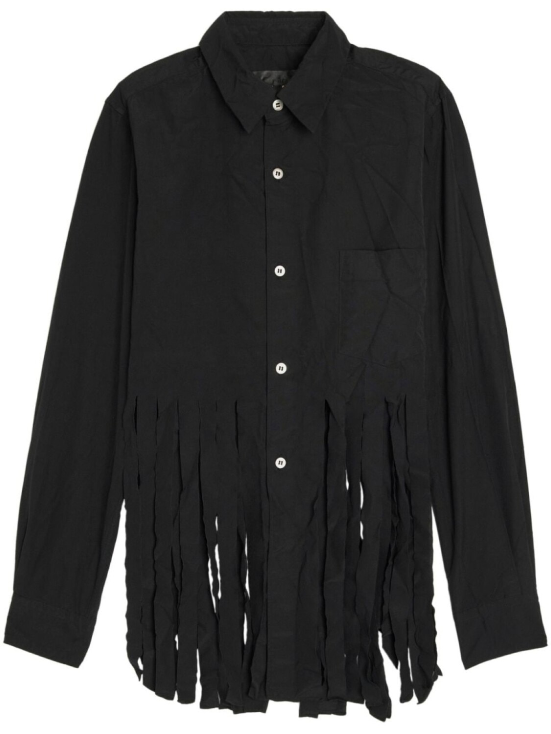 Comme Des Garçons Comme Des Garçons поплиновая рубашка с бахромой, черный