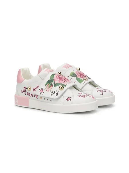 Dolce & Gabbana Kids кроссовки с цветочным принтом