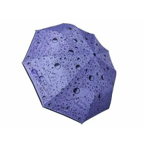 Зонт полуавтомат, 3 сложения, для женщин, фиолетовый