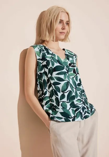 Блуза MIT BLÄTTER PRINT Street One, темно-зеленый
