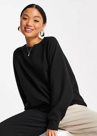 Черный спортивный свитшот в стиле super oversized ASOS DESIGN Petite-Черный цвет