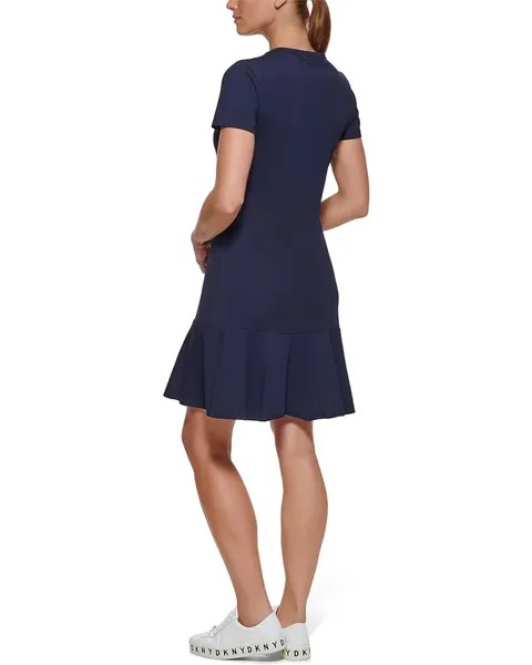 Платье DKNY Short Sleeve Flounce Hem Tee Dress, цвет Navy/Blue