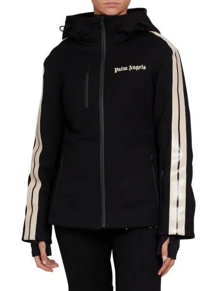 Классическая спортивная лыжная куртка с логотипом Palm Angels, цвет Black White