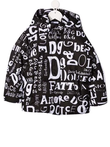 Dolce & Gabbana Kids пуховик с логотипом