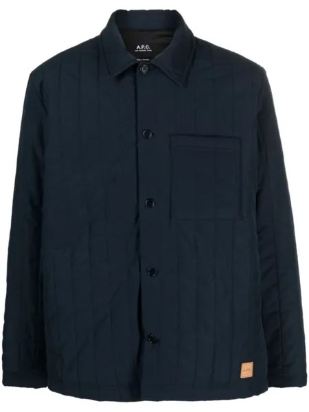 A.P.C. стеганая куртка Hugo, синий