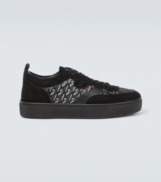 Кроссовки Christian Louboutin happyrui Suede-trimmed, черный