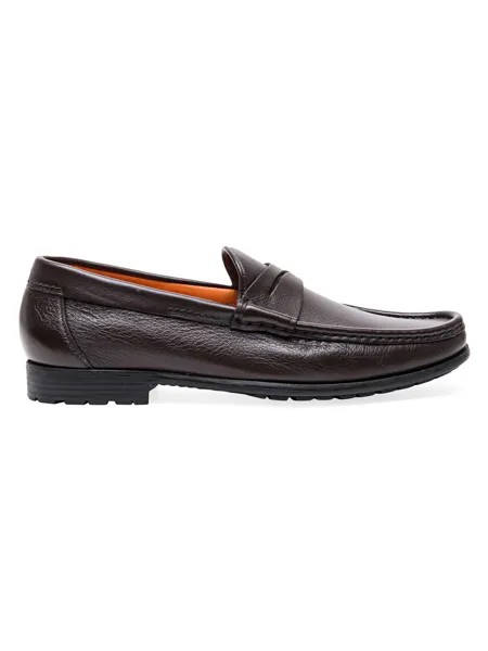 Кожаные лоферы Ascott Mini Lug Sole Santoni, коричневый