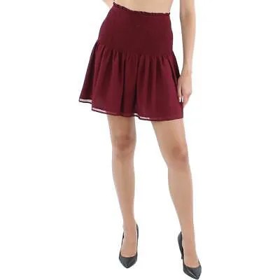 Женская юбка-трапеция Aqua с красной присборенной талией без застежек и оборками XL BHFO 1503