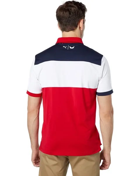 Поло Puma Volition Color-Block Polo, цвет Ski Patrol/Navy Blazer