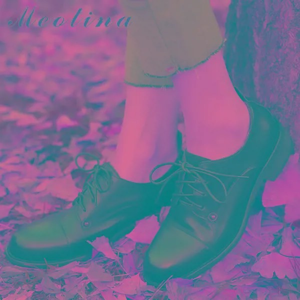 Броги Meotina женские из натуральной кожи, Модные Повседневные туфли на плоской подошве, с круглым носком, на шнуровке, бежевые, черные, 40, осень-весна