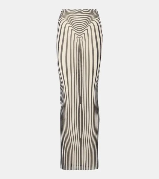 Юбка макси Body Morphing Navy Blue Jean Paul Gaultier, цвет ecru/navy