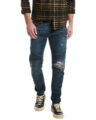 Джинсы Hudson The Blinder V2 Destructed Oil Skinny Biker Мужские джинсы синие 32