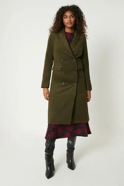 Двубортное шерстяное пальто Dorothy Perkins, хаки