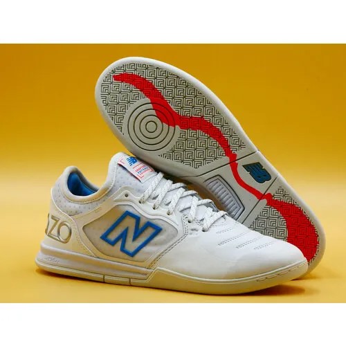 Бутсы New Balance Audazo V5+ Pro IN, размер 9 US, белый, голубой
