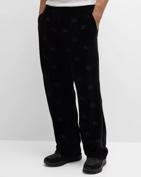 Мужские велюровые спортивные брюки с вышивкой Yate EKD Burberry