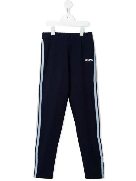 Kenzo Kids спортивные брюки с лампасами и логотипом
