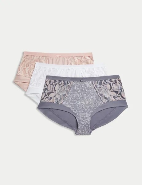 3 шт. шорты-бриджи Wildblooms с высокой посадкой Marks & Spencer