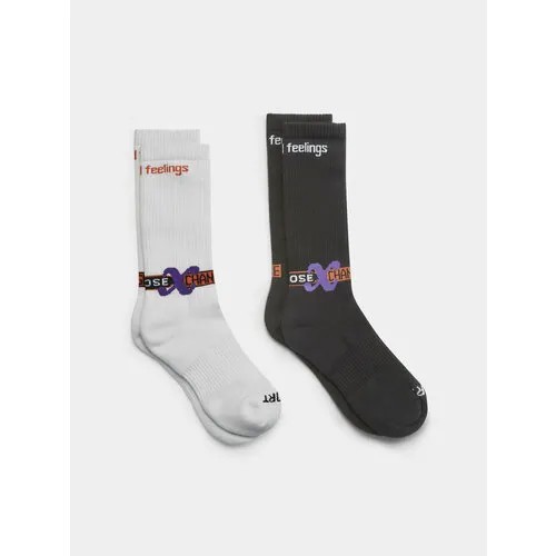 Носки Martine Rose Graphic Socks, 2 пары, размер 35/39, черный, белый