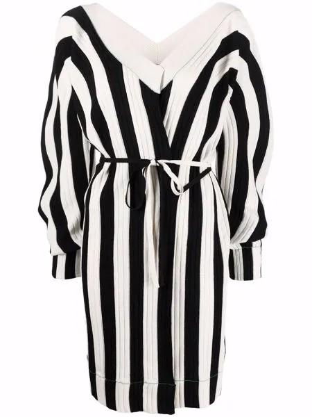 Bottega Veneta striped knitted wrap dress