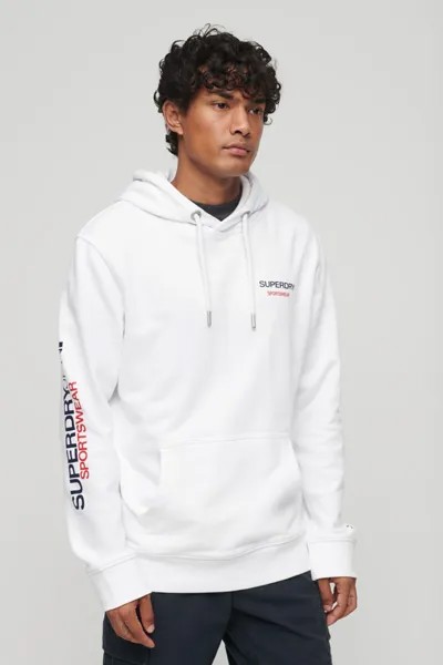 Свободное худи Sportswear с логотипом Superdry, белый