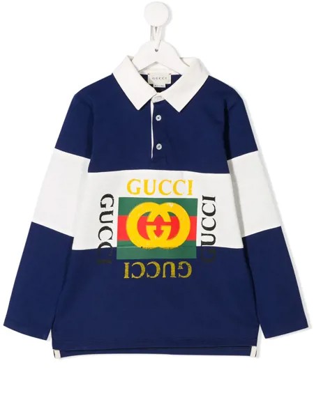 Gucci Kids рубашка-поло с логотипом