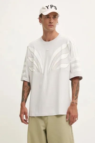 Хлопковая футболка adidas Originals, серый