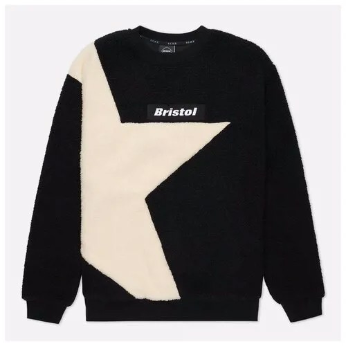 Мужская толстовка F.C. Real Bristol Boa Fleece Big Star Crew Neck чёрный , Размер M