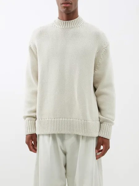 Хлопковый свитер оверсайз aire Studio Nicholson, белый