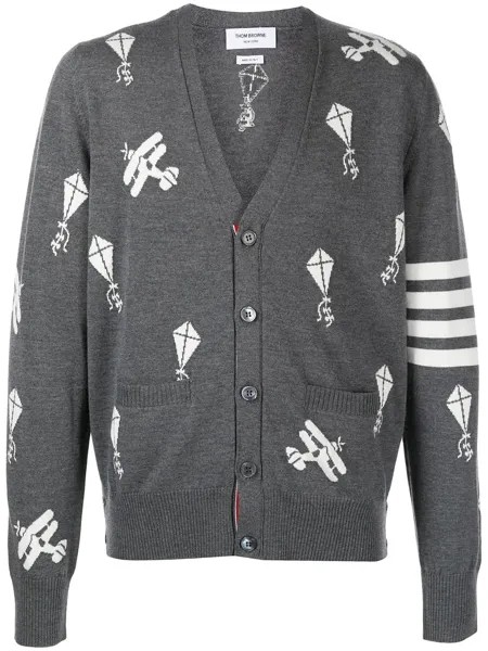 Thom Browne кардиган Sky Icons с полосками 4-Bar