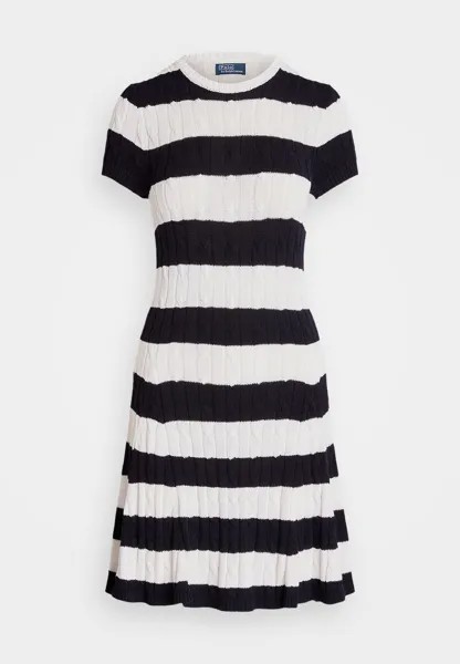 Трикотажное платье STRIPED CABLE KNIT SWEATER DRESS Ralph Lauren, белый